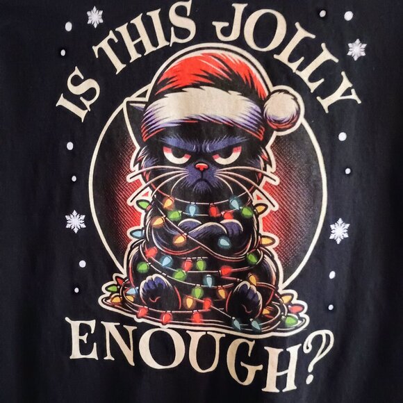 Gildan Custom Tshirt Is This Jolly Enough Christmas, Med, New - Picture 2 of 4